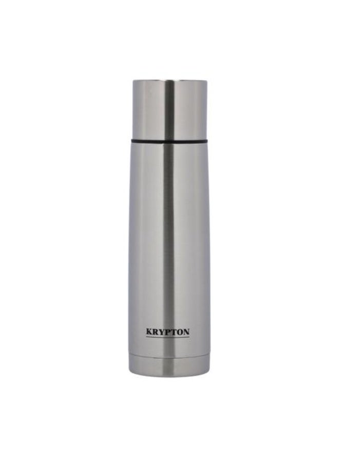 Krypton 1L Stainless Steel Vacuum Bottle KNVF6287 | Double Wall Insulated Flask Keeps Hot 18H & Cold 24H | Leak Proof Travel Thermos with Cup | Silver | 2 Years Warranty - Image 1