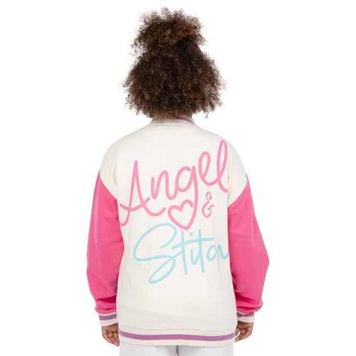 Disney Stitch Jacket For Girls | Lilo And Stitch Girls Jacket | Angel Varsity | Pink 8 - Image 4