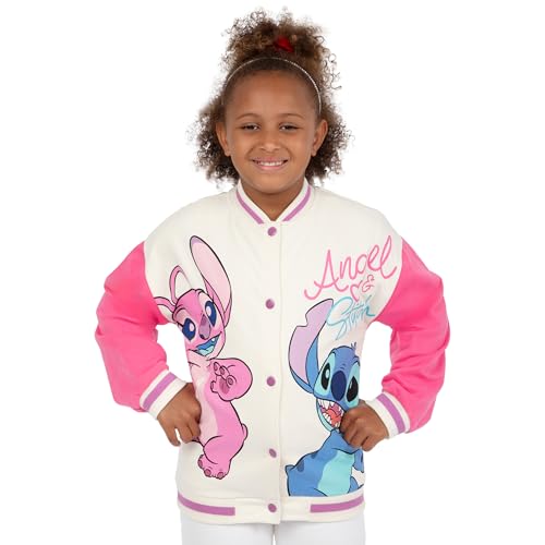 Disney Stitch Jacket For Girls | Lilo And Stitch Girls Jacket | Angel Varsity | Pink 8 - Image 2
