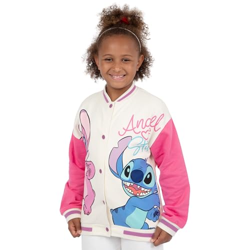 Disney Stitch Jacket For Girls | Lilo And Stitch Girls Jacket | Angel Varsity | Pink 8 - Image 3