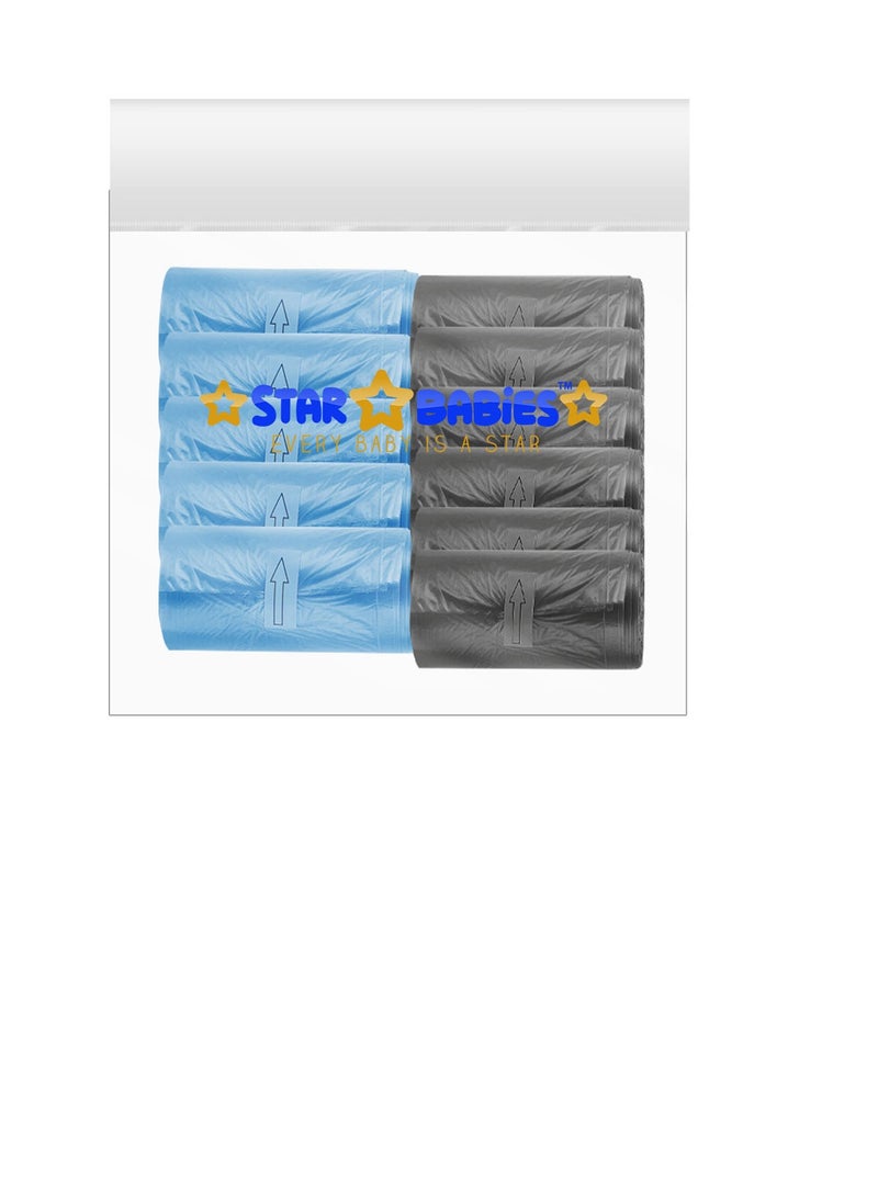 STAR BABiES Star Babies - Combo Pack of 2- Scented Bag Pack of 10 (150 Bags)- Blue and Black  - Image 1