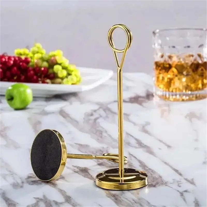 Place Card Holder 10Pcs Stainless Steel Table Number Holder Place Card Holder Table Picture Holder Wire Photo Holder Clip Menu Memo Note Stand(Gold Small) - Image 5