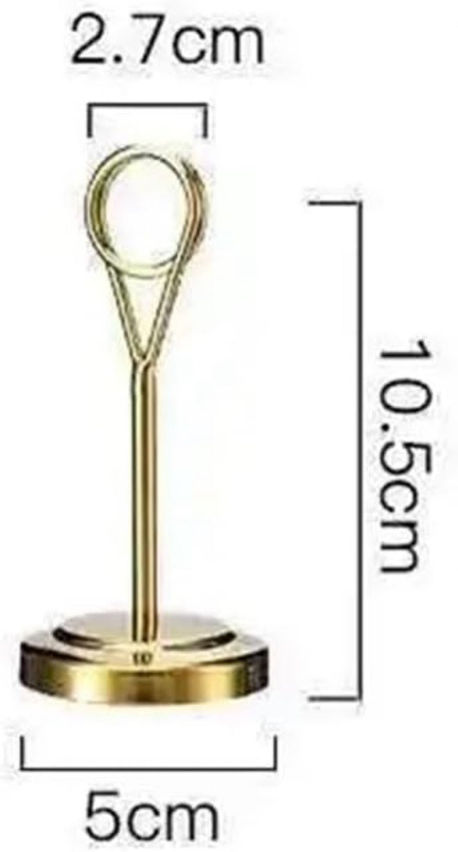 Place Card Holder 10Pcs Stainless Steel Table Number Holder Place Card Holder Table Picture Holder Wire Photo Holder Clip Menu Memo Note Stand(Gold Small) - Image 2