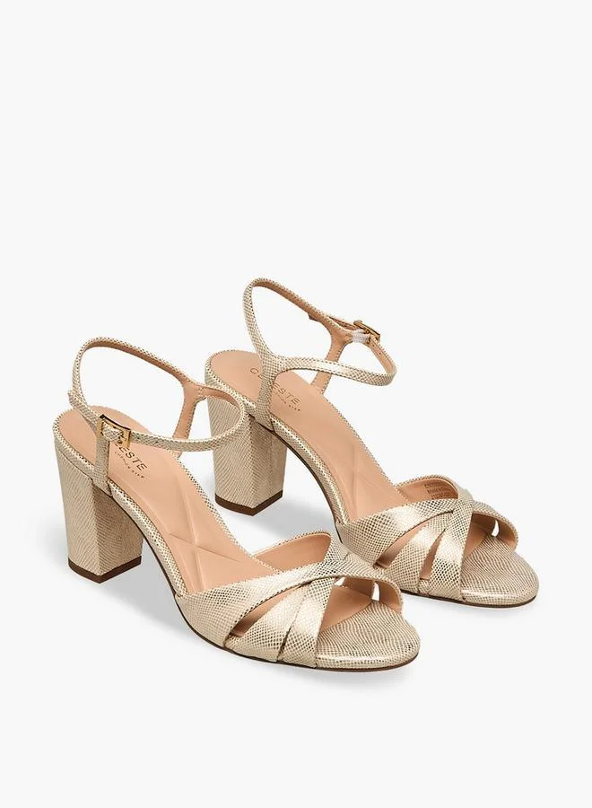 سيليست Women Block Heel Ankle Strap Sandals Ramadan Collections