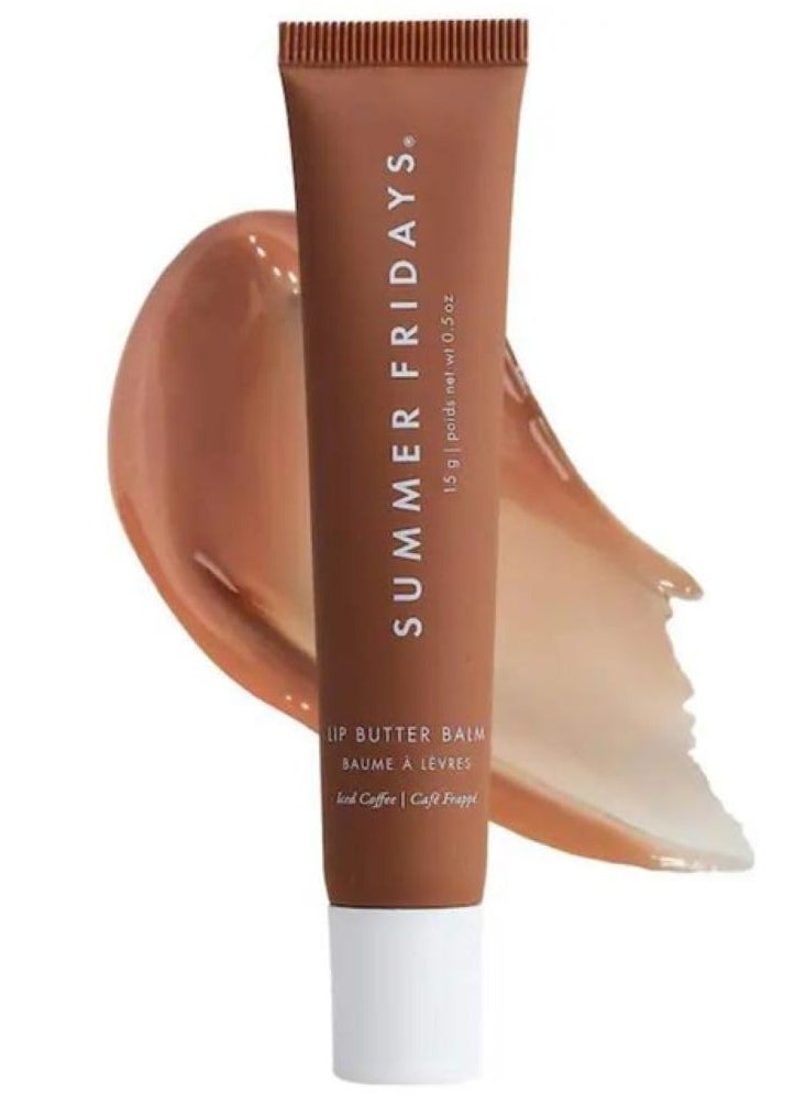 SUMMER FRIDAYS - Tinted Lip Butter Balm - Conditioning Vegan Lip Balm for Instant Moisture, Shine & Hydration - Sheer-Tinted, Soothing Skincare - Iced Coffee (.5 Oz) - Image 1