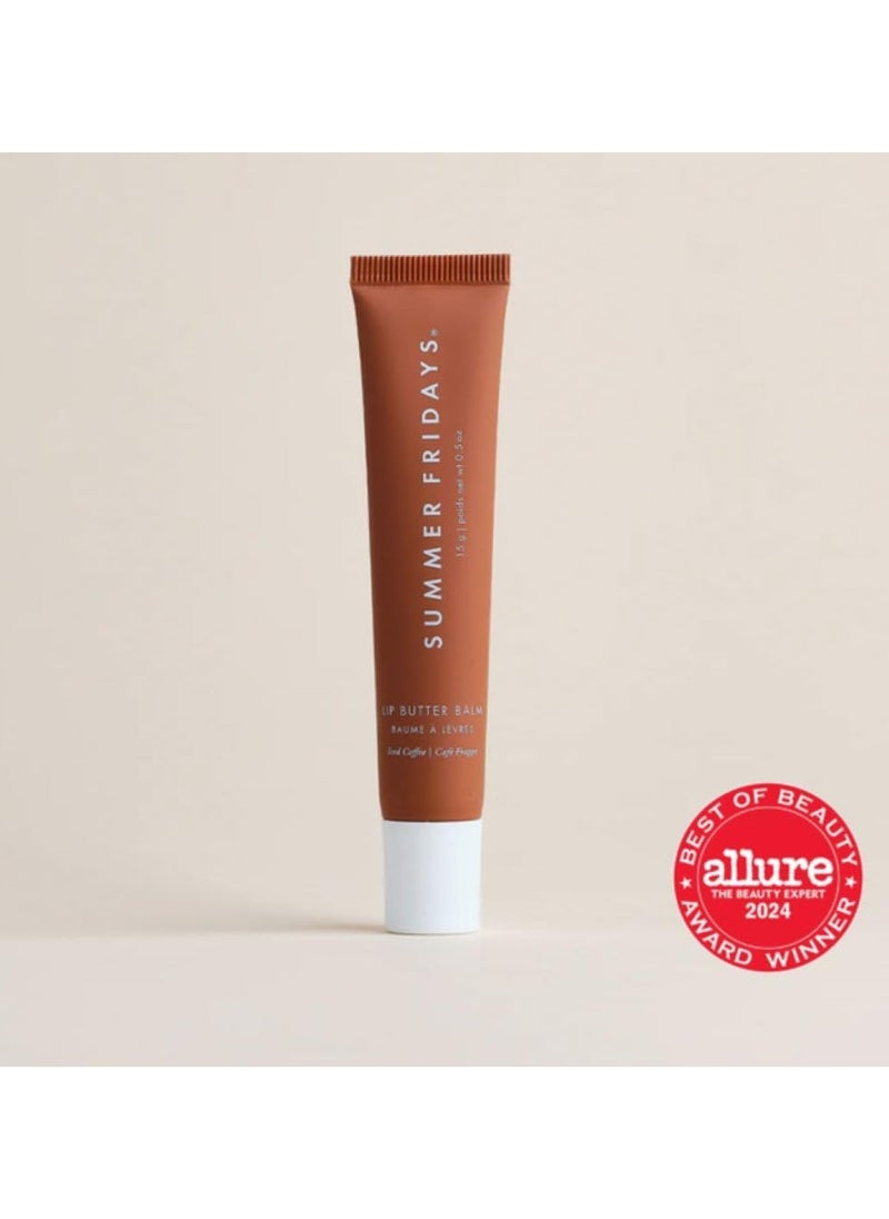 SUMMER FRIDAYS - Tinted Lip Butter Balm - Conditioning Vegan Lip Balm for Instant Moisture, Shine & Hydration - Sheer-Tinted, Soothing Skincare - Iced Coffee (.5 Oz) - Image 1