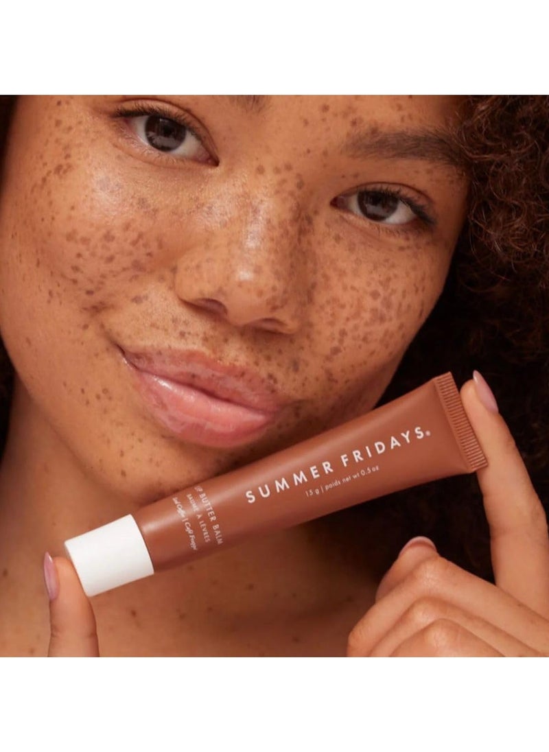 SUMMER FRIDAYS - Tinted Lip Butter Balm - Conditioning Vegan Lip Balm for Instant Moisture, Shine & Hydration - Sheer-Tinted, Soothing Skincare - Iced Coffee (.5 Oz) - Image 1