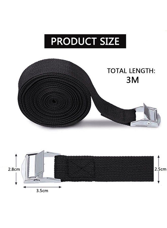 6 Pcs Lashing Strap 2.5cmx2.5M, Cam Buckle Tie Down Straps Heavy Duty Secure Straps up to 100KGS Capacity for Bicycles, Motorcycle, SUP, Kayak, Canoe, Trailer, Cargo, Truck, Luggage - Image 2