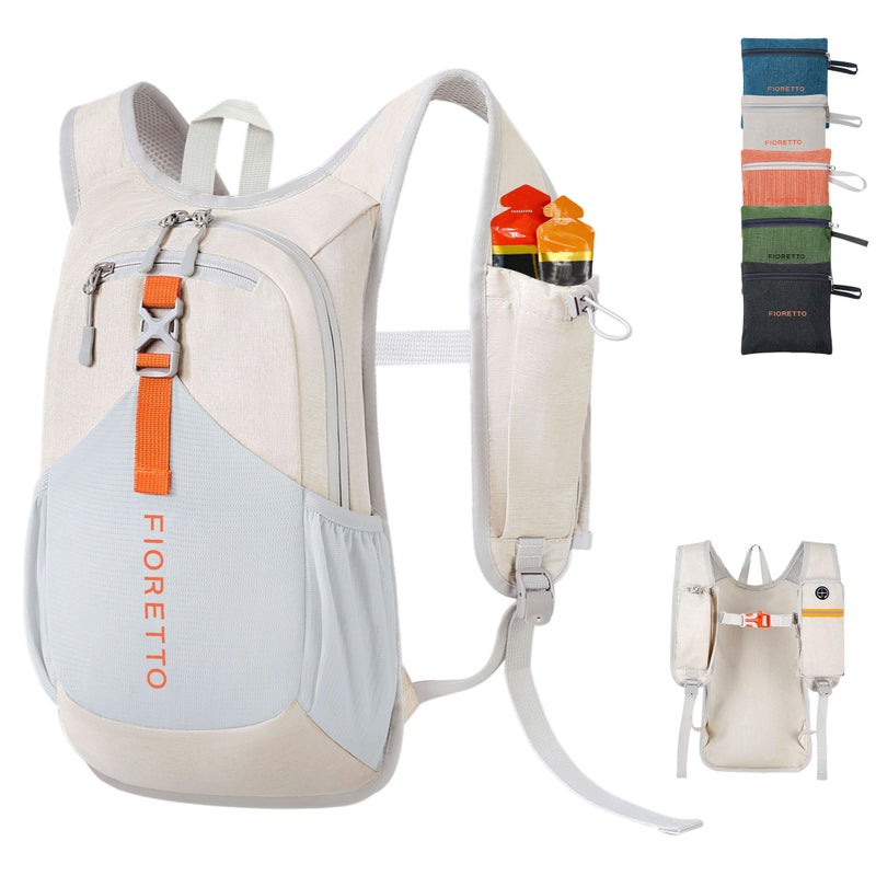 FIORETTO 10L Hiking Backpack for Women Men Mini Packable Backpack Lightweight Small Daypack for Camping Travel Outdoor, Beige - Image 1