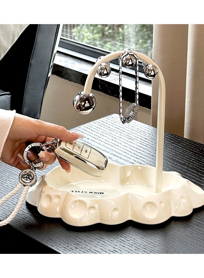 Ceramic Key Storage Shelf Foyer Decoration Light Luxury High-end Entrance Shoe Cabinet Decoration Cream Style  - Image 1