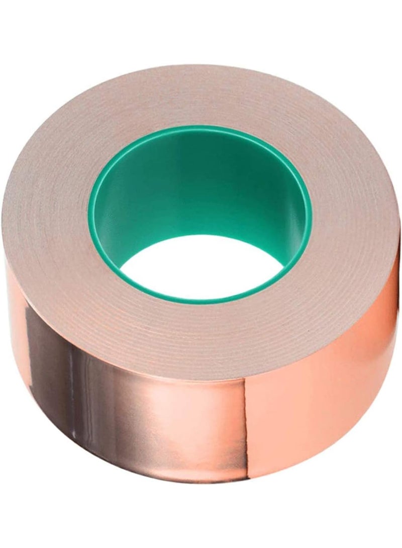 Cobest Copper Foil Tape, 1.18 Inch x 82 Feet with Cu 99.95% and Conductive Adhesive, Heavy Duty Double Conductivity Metal Ducts Tape, for Guitar Shielding EMI/EMF/RFI, Snail Repellent, Stained Glass - Image 1