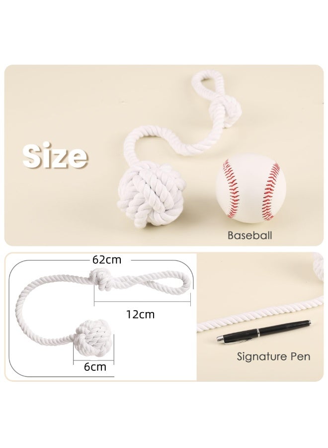 2 Pack Outdoor White Curtain Rope Holdbacks for Wall Drapes - Image 3