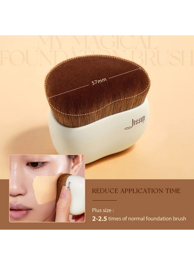 Jessup Makeup Brush Foundation Brush Flat Top Kabuki Brush For Face Blush Liquid Powder Foundation Brush For Blending Buffing Stippling With Gift Box Light Gray Sf002 - Image 3