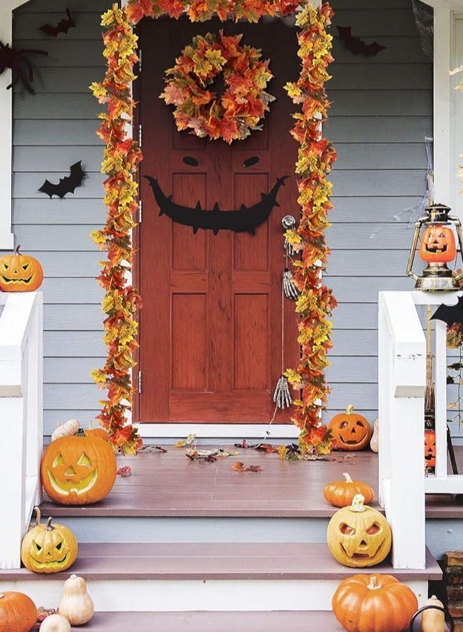 دايتويز إكليل أوراق الخريف، إكليل معلق من الكروم، إكليل من أوراق القيقب الصناعية، ديكور للمنزل، حفل زفاف، مدفأة - Image 4