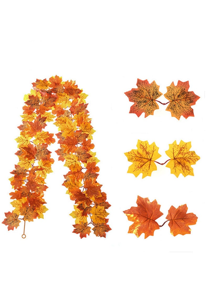 دايتويز إكليل أوراق الخريف، إكليل معلق من الكروم، إكليل من أوراق القيقب الصناعية، ديكور للمنزل، حفل زفاف، مدفأة - Image 1
