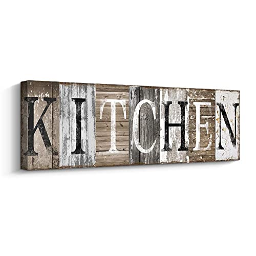 Pinetree Art Rustic Farmhouse Kitchen Wall Decor Canvas Prints Kitchen Signs Wall Decor (With Solid Wood Inner Frame) - Image 1