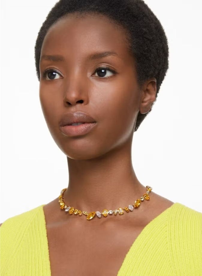 Swaro قلادة جيما قطع مختلطة باللون الأصفر - Image 5