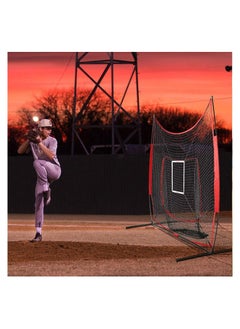 Royal Polar Baseball Practice Net 7ft x 7ft Softball Practice Net Hitting Batting Catching Pitching Training Net with Strike Zone Fielding Net with Carry Bag Metal Bow Frame Great for All Skill Levels  - Image 5