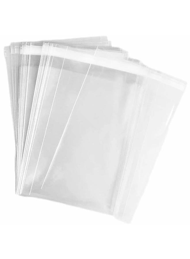 NObranded 100 pcs Clear 8" x 10"(19.8 * 25cm) Self Seal Cello Cellophane Bags Resealable Poly Bags 1.4 mils OPP Bag for Packaging Clothing, T Shirts, Party Decorative Gift - Image 1
