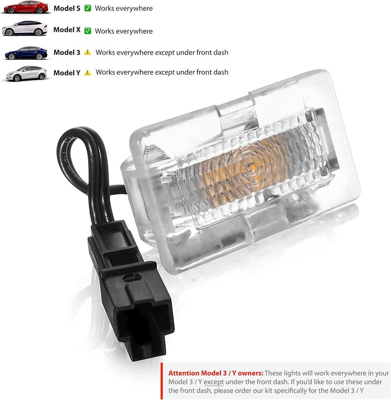 Oznium Ultra-Bright Easy-Plug Replacement LED Interior Lighting Upgrade for Tesla Models S, X, 3, and Y - 4 Pack - Image 3