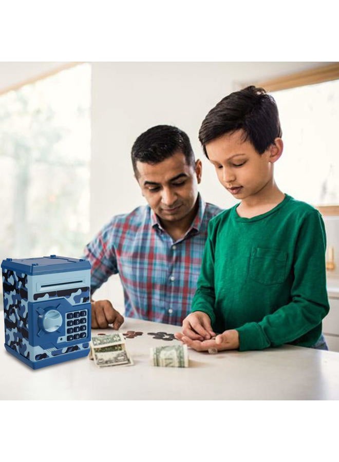 TOPBRY Piggy Bank for Kids,Electronic Password Piggy Bank Kids Safe Bank Mini ATM Piggy Bank Toy for 3-14 Year Old Boys and Girls (Camouflage Blue) - Image 5