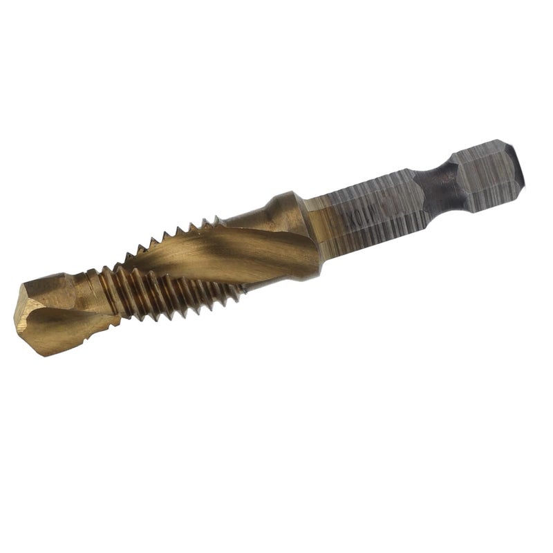 VINGVO Drill Tap، مجموعة مثقاب الحفر السداسي المطلي بمقبض لولبي مترادف لثقب الخشب (M10) - Image 1