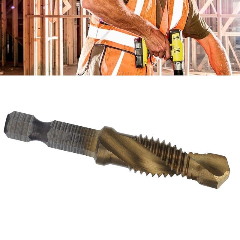 VINGVO Drill Tap، مجموعة مثقاب الحفر السداسي المطلي بمقبض لولبي مترادف لثقب الخشب (M10) - Image 5