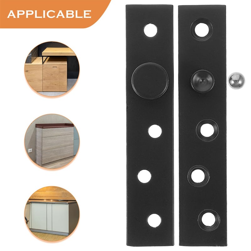 Black 360 Degree Rotating Pivot Hinge Heavy Duty Offset Concealed for Shed Cabinet Doors - Image 4