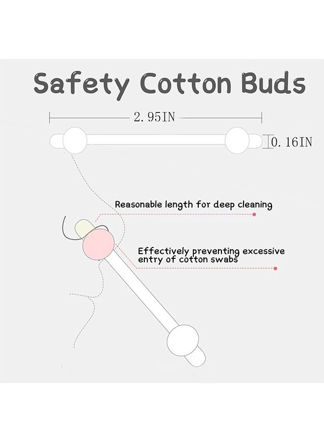 Baby Cotton Swabs with Big Tip for Newborns, Babies, Kids Made From 100% Cotton Swabs, 56 Sticks