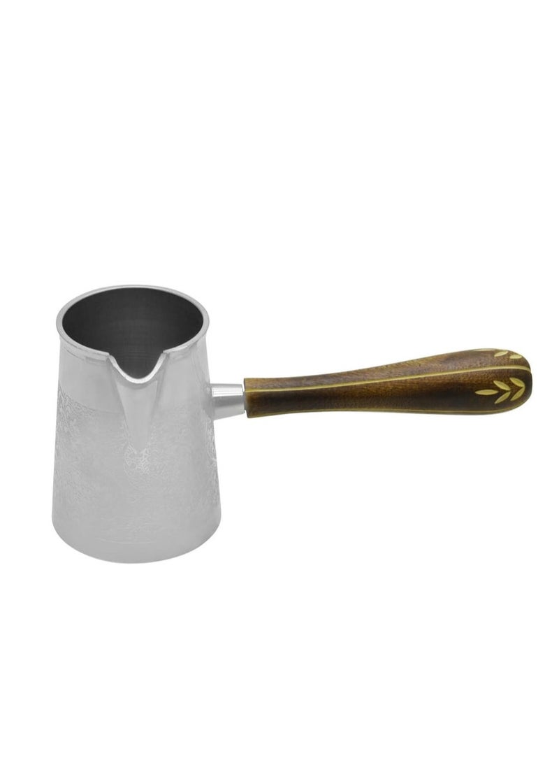 RAJ Raj Steel Turkish Coffee Warmer BTCNP4 Arabic Morroccon Greek Pot Warmer for Butter Chocolate and Milk, Stovetop Tea Pot-300ML - Image 1