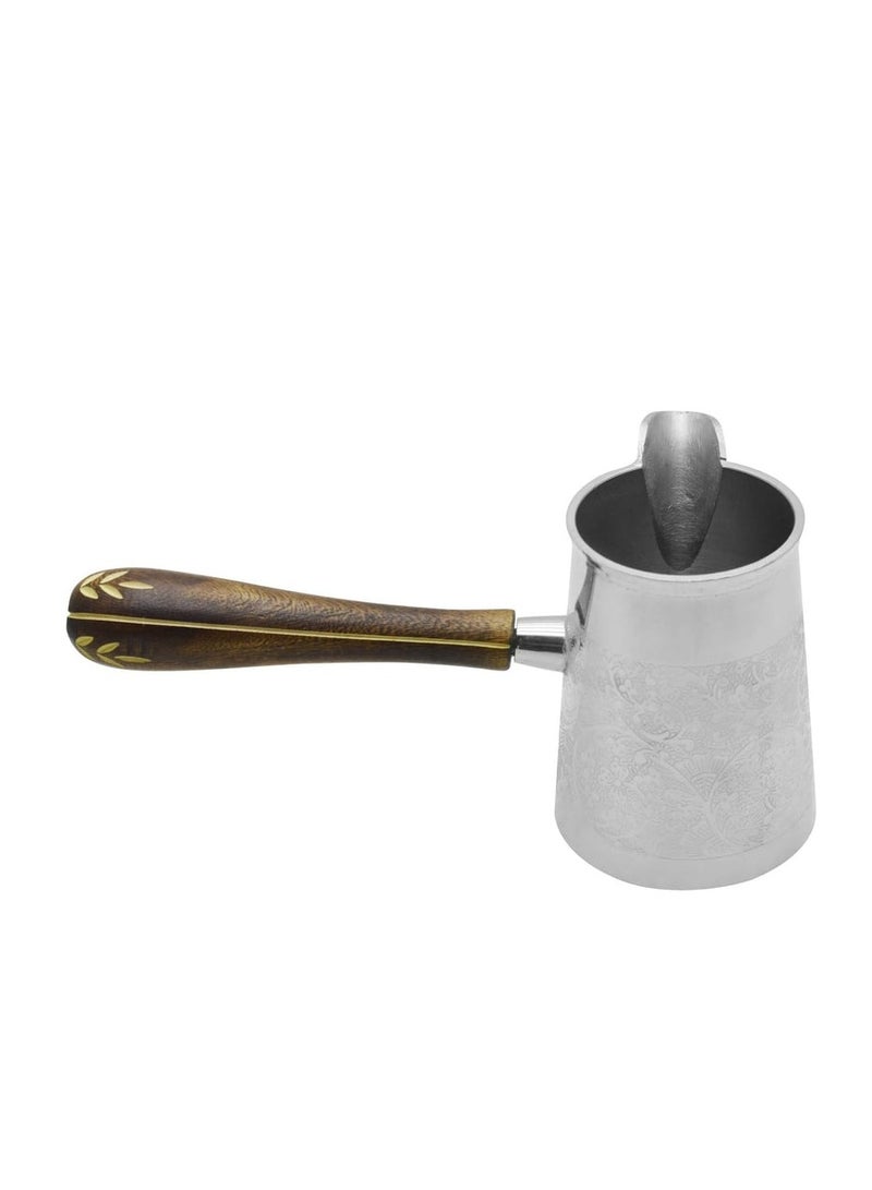 RAJ Raj Steel Turkish Coffee Warmer BTCNP4 Arabic Morroccon Greek Pot Warmer for Butter Chocolate and Milk, Stovetop Tea Pot-300ML - Image 3