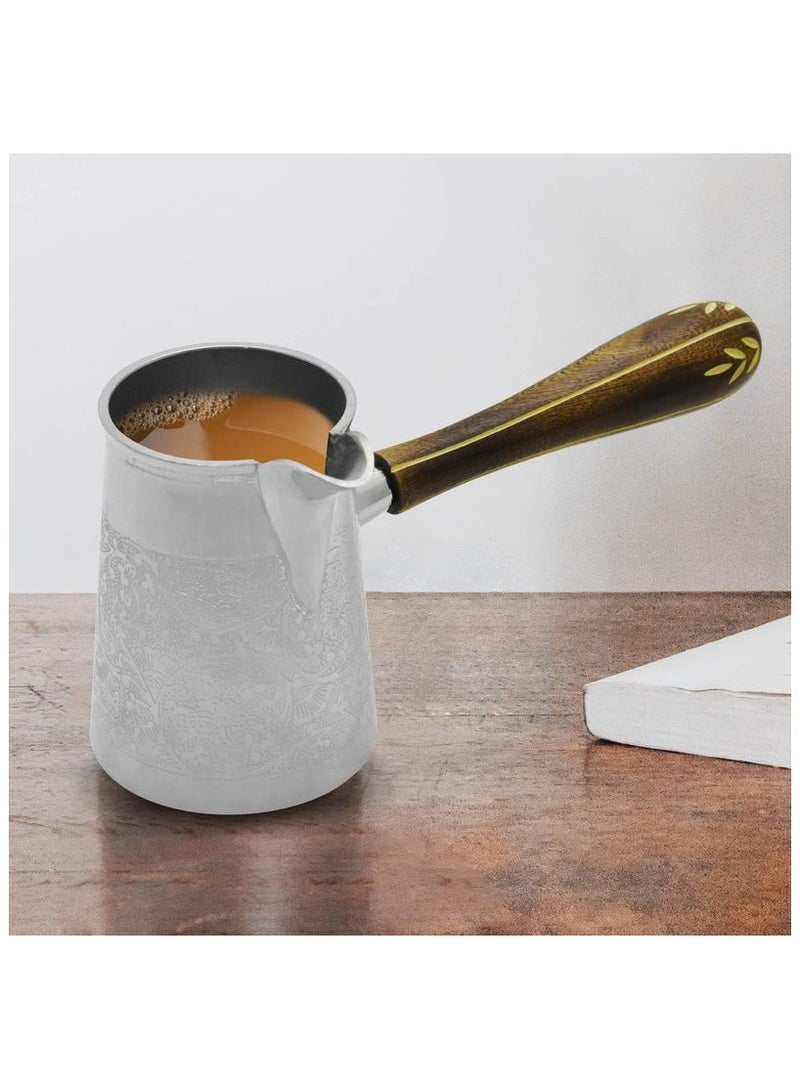RAJ Raj Steel Turkish Coffee Warmer BTCNP4 Arabic Morroccon Greek Pot Warmer for Butter Chocolate and Milk, Stovetop Tea Pot-300ML - Image 2