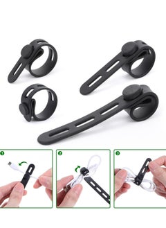 Oasisgalore 10 Pcs Silicone Cable Ties, Wires Cord Organizer for Wire Management and Charger Cable Organization.  - Image 3