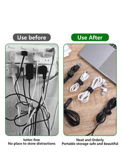 Oasisgalore 10 Pcs Silicone Cable Ties, Wires Cord Organizer for Wire Management and Charger Cable Organization.  - Image 4