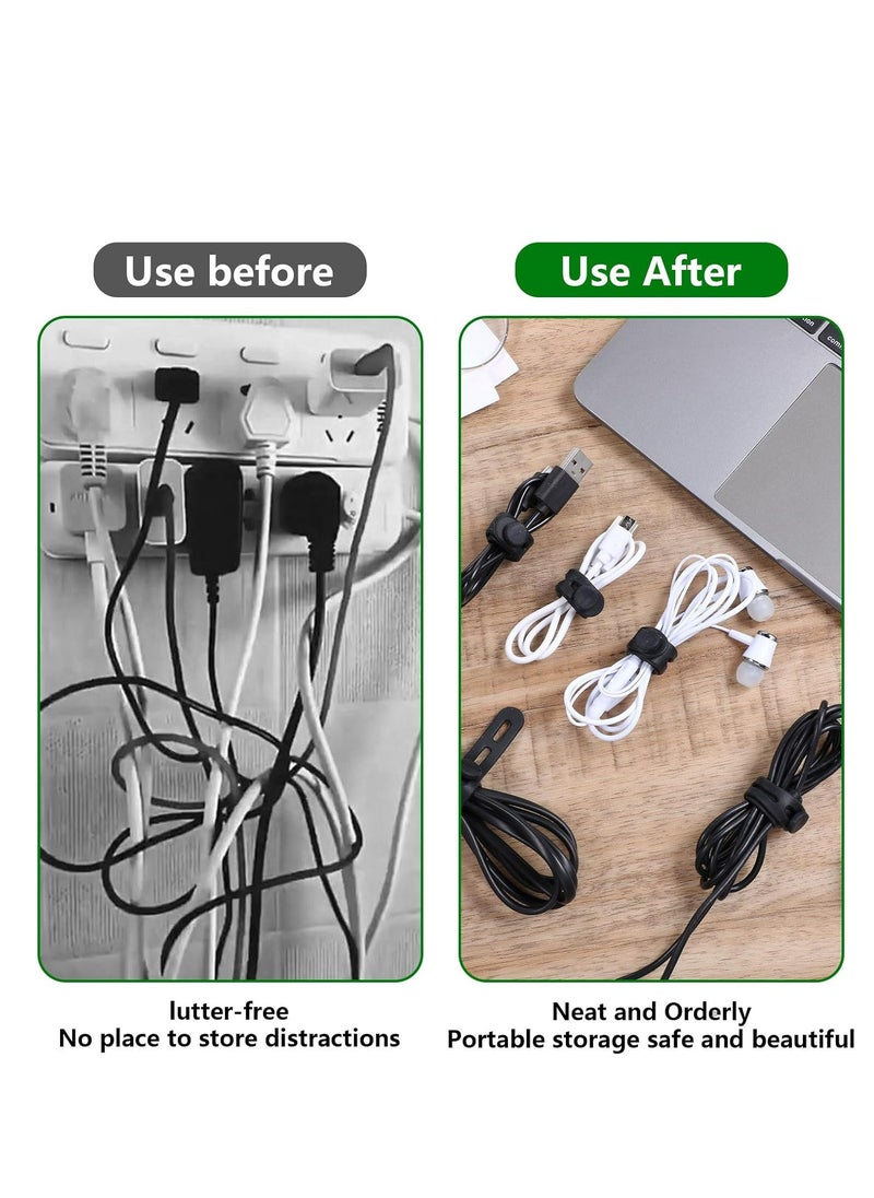 Oasisgalore - 10 Pcs Silicone Cable Ties, Wires Cord Organizer for Wire Management and Charger Cable Organization. - Image 1