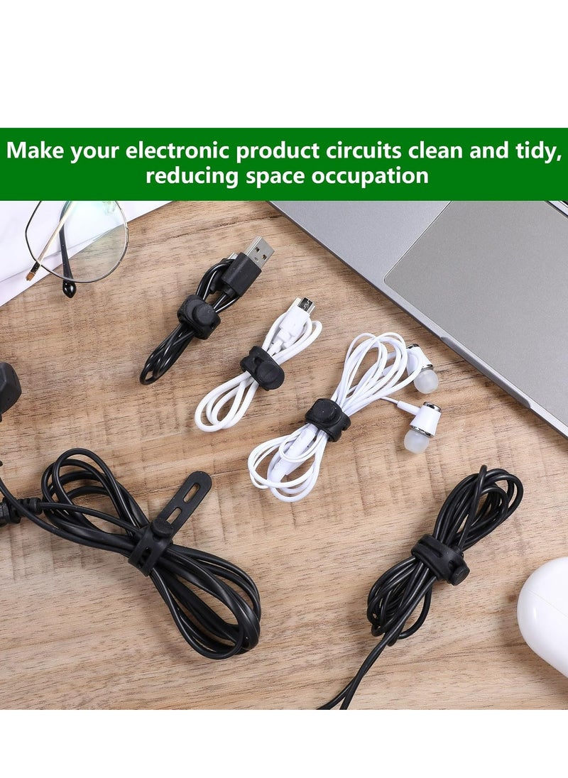 Oasisgalore - 10 Pcs Silicone Cable Ties, Wires Cord Organizer for Wire Management and Charger Cable Organization. - Image 1