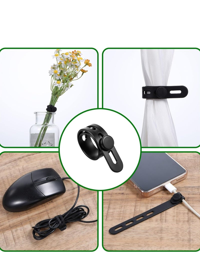 Oasisgalore - 10 Pcs Silicone Cable Ties, Wires Cord Organizer for Wire Management and Charger Cable Organization. - Image 1