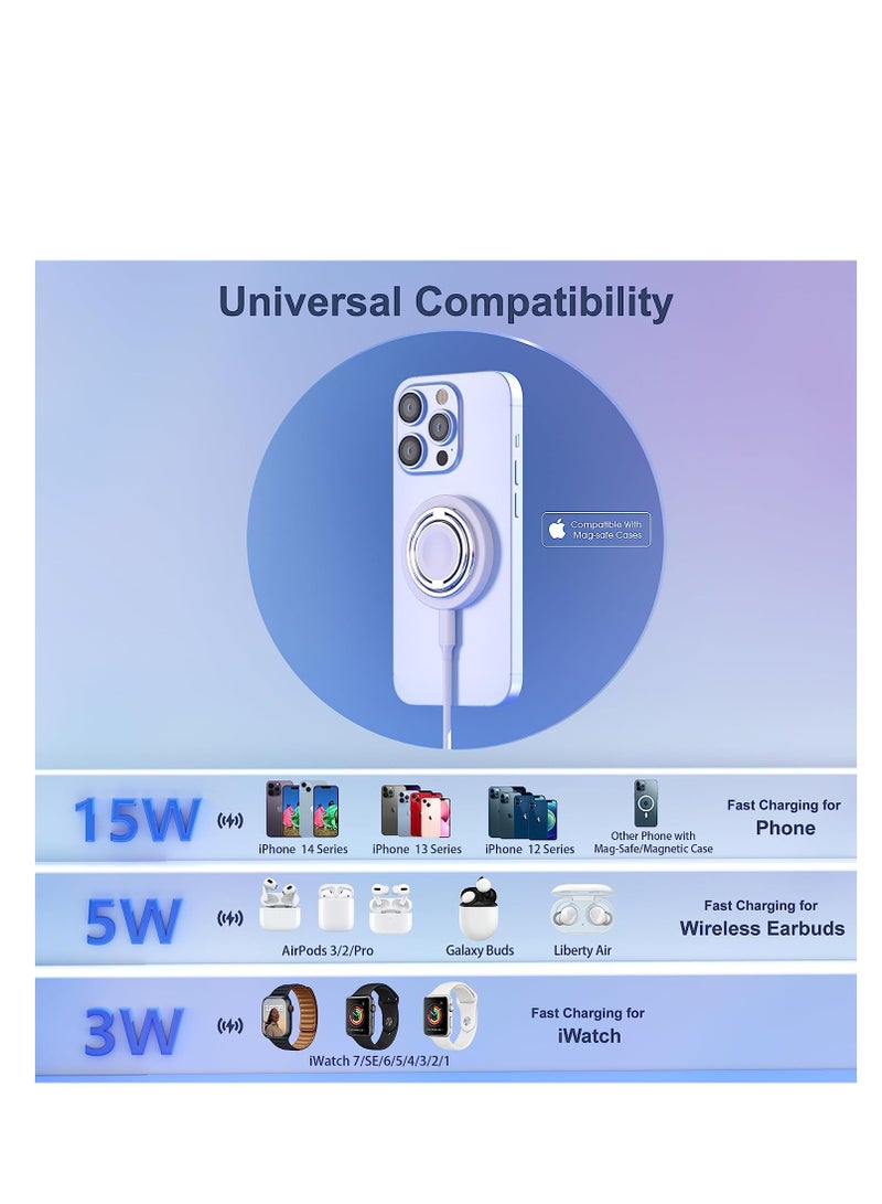 SYOSI Magnetic Wireless Charger for iPhone, 3 in 1 Charging Station for Apple Devices, Portable Travel Charger for Multple Devices for iPhone 14/13/12 Series, AirPods, iWatch (Adapter NOT Included) - Image 5