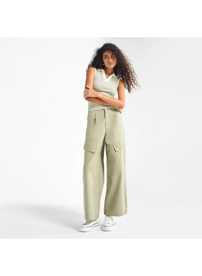 FAV Solid Cargo Pants with Pockets