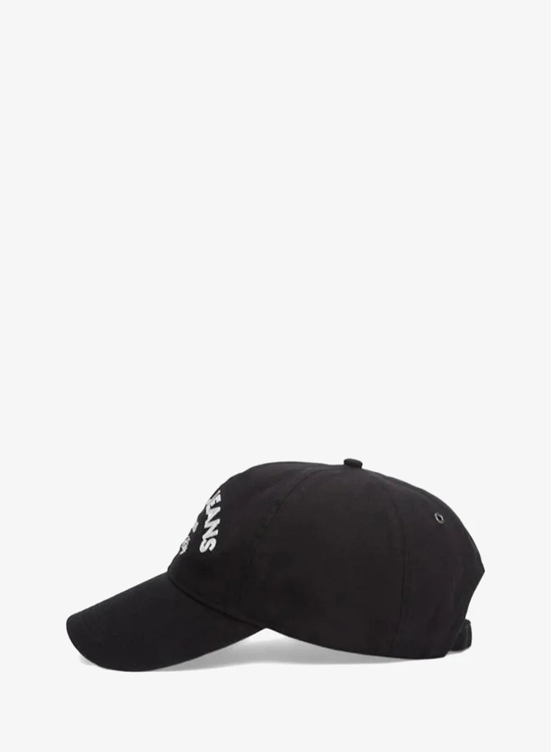 Tommy Jeans Black Archive Logo Canvas Baseball Cap for Men | Best Price UAE
