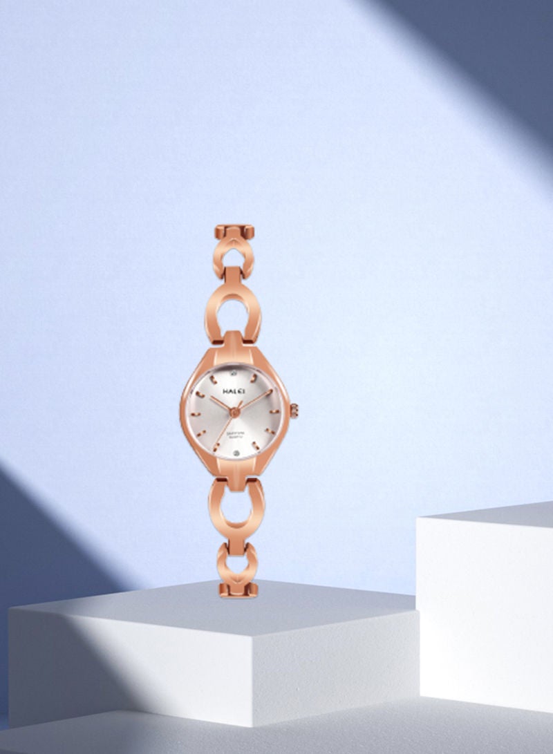 هالي ساعة هالي هارلي للسيدات ذات الفخامة الخفيفة - ذهبية مع سير أبيض من السيليكون - 22 ملم - مقاومة للماء والصدمات - حركة كوارتز - أنيقة لكل المناسبات - Image 5