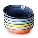 Sweese 128.002 Porcelain Salad Pasta Bowls - 30 Ounce - Set of 6, Hot Assorted Colors - Image 2