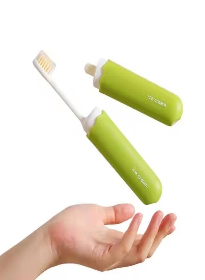 Scribify Portable Travel Toothbrush with Case – Compact Toothbrush Holder for Adults & Kids, Hygienic Cover, Lightweight for Camping & Travel (GREEN) - Image 1