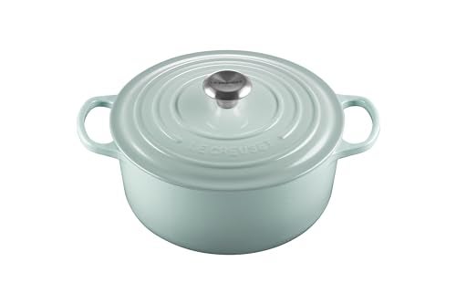 Le Creuset Le Creuset Enameled Cast Iron Signature Round Dutch Oven with Lid 55 Quart Sea Salt