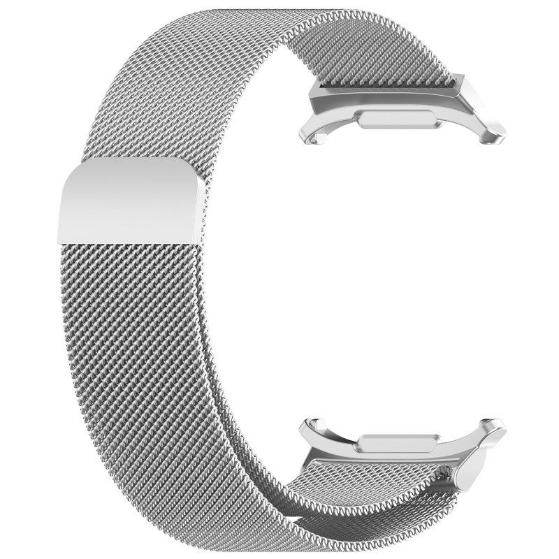 erorex For Samsung Galaxy Watch Ultra 47Mm Milan Magnetic Metal Steel Watch Band(Silver) - Image 4