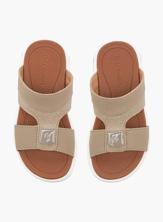 Le Confort Boys Textured Arabic Sandals with Metal Accent