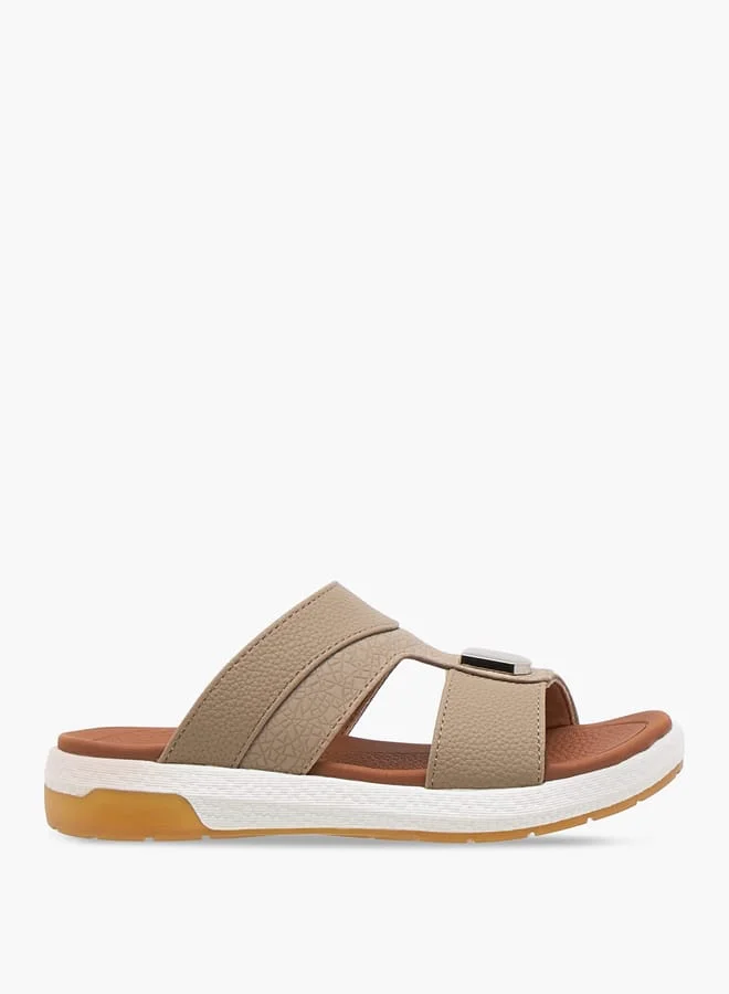 Le Confort Boys Textured Arabic Sandals with Metal Accent