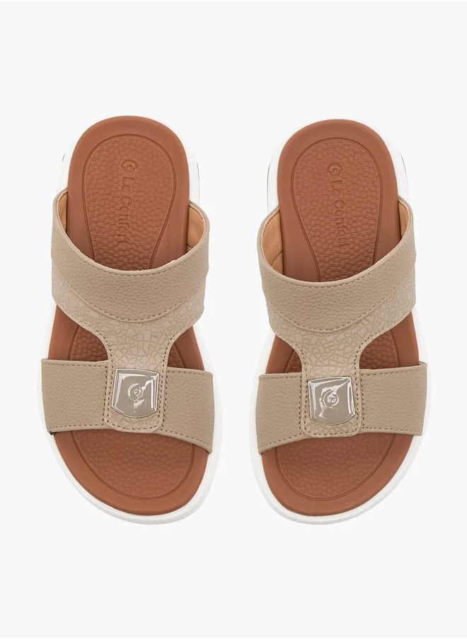 Le Confort Boys Textured Arabic Sandals with Metal Accent