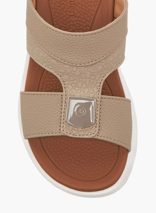 Le Confort Boys Textured Arabic Sandals with Metal Accent
