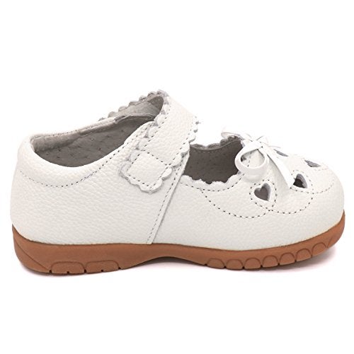 Femizee Girls Leather Bows Design Soft Round Toe Princess Dress Mary Jane Flat Shoes(Toddler/Little Kid),White,1505 CN23 - Image 3